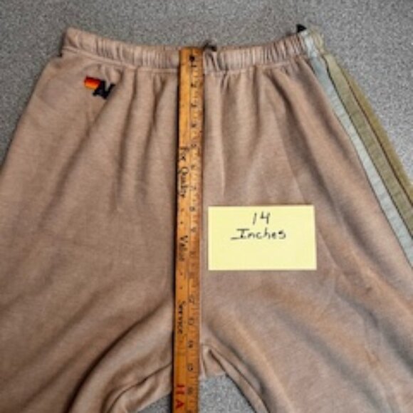 Aviator Nation 5 STRIPE SWEATPANTS in SAND // Tan //Green - Picture 6 of 9
